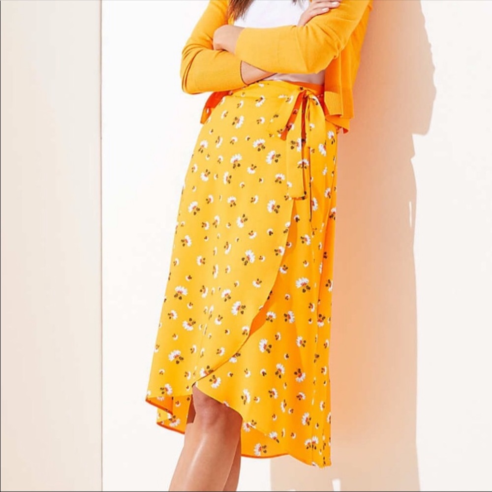 LOFT Floral Wrap Skirt